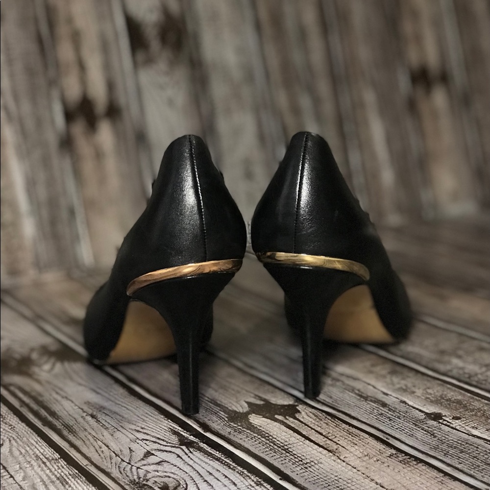 Aldo Gold Trim Leather Pumps